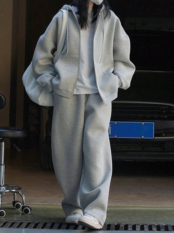 Zip-Up Hoodie - Grey