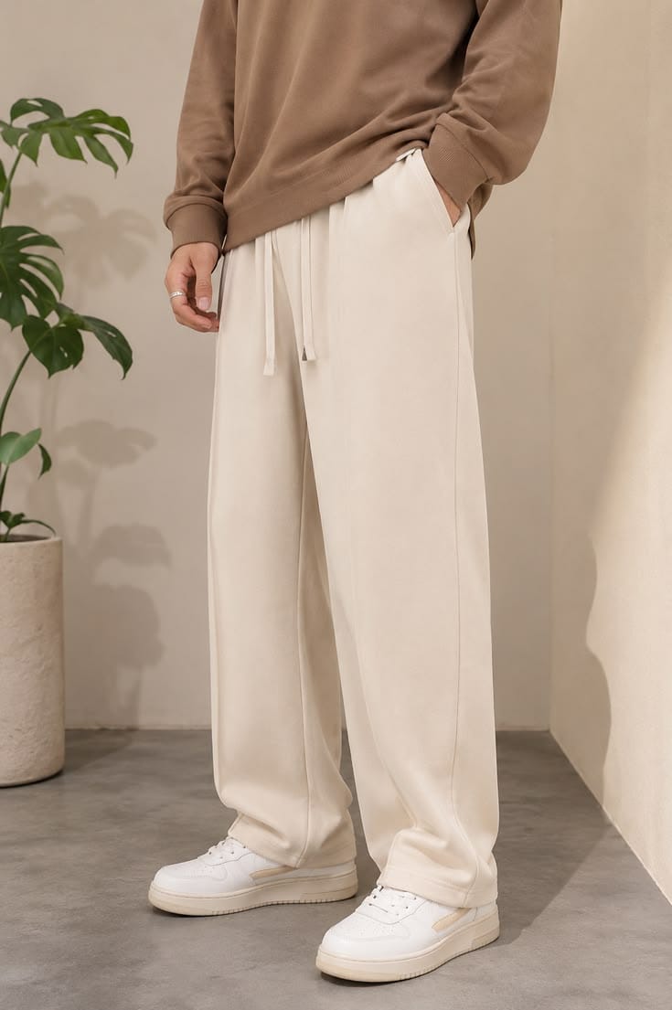 Relaxed Fit Track Pant - Beige