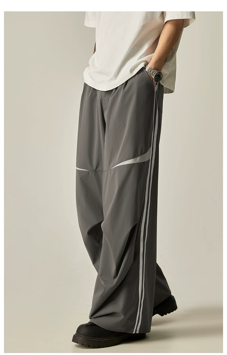 Piping Track Pants - Grey