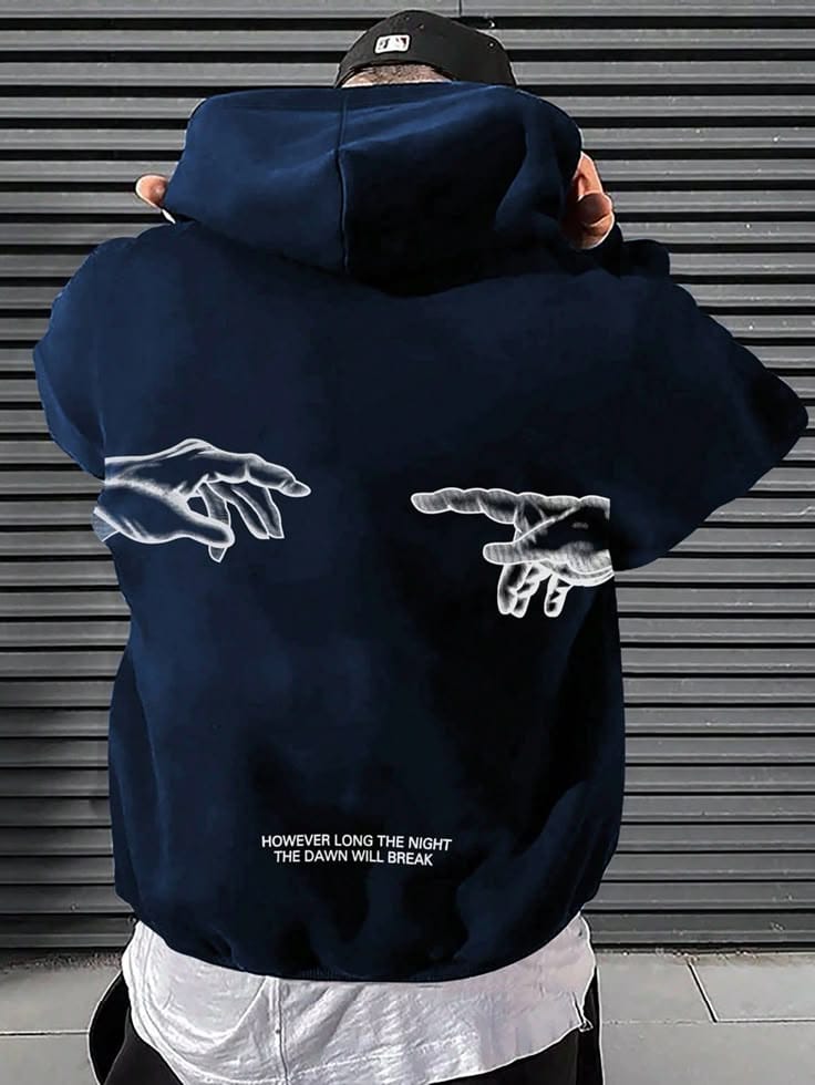 Graphic Hoodie - Navy